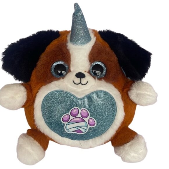 Plush Big Eyes Rainbocorns Unicorn Soft Stuffed Animal Sparkle Horn Tummy Wings - Picture 1 of 9